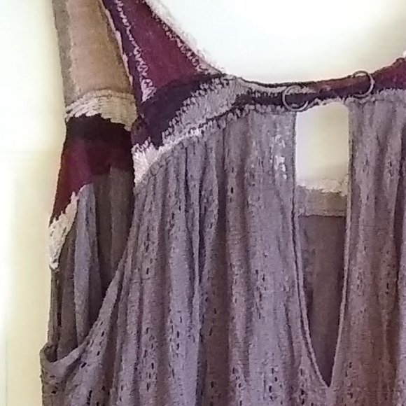 Free People high low crochet sleeveless tunic dress NWOT - Picture 10 of 11